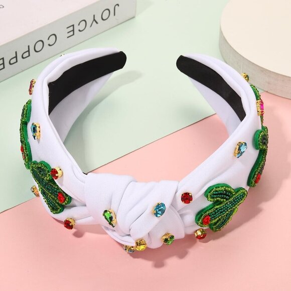 Mexican Headbands for Women Beaded Wide Top Knot Fiesta Accessories